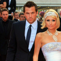 Paris Hilton small tits in stunning white dress