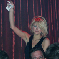Paris Hilton showing white panties upskirt paparazzi pictures