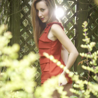 Stunning Sophia in gorgeous stockings outside