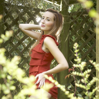 Stunning Sophia in gorgeous stockings outside