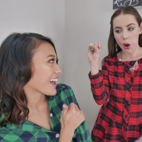 Horny young girl Naomi Blue fucks her besties good looking stepdad