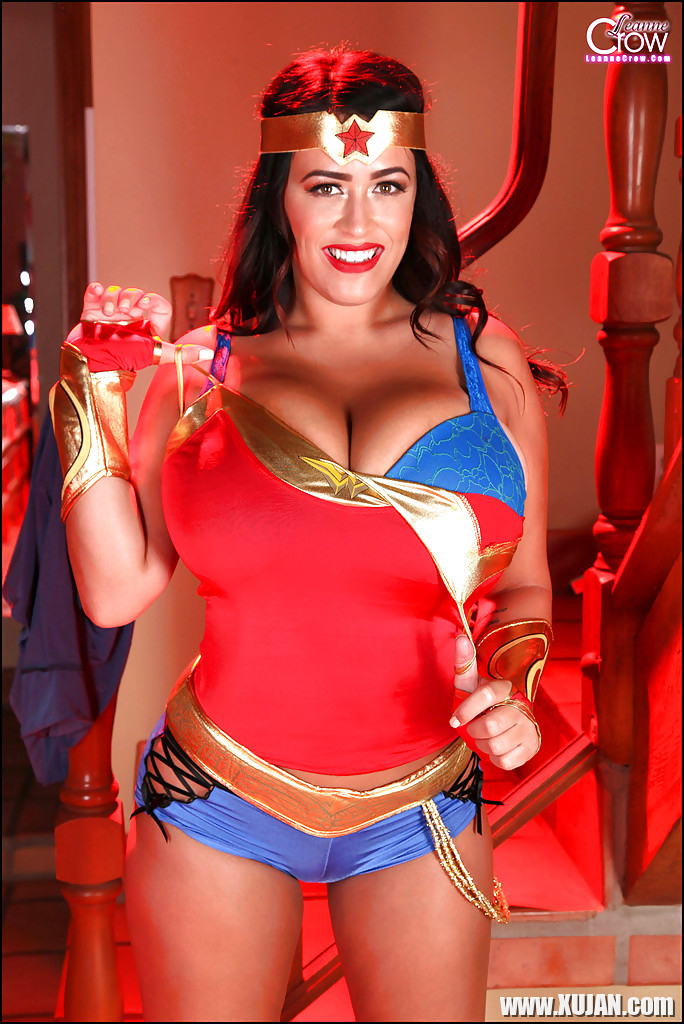 Stunning pornstar with big tits Leanne Crow dose cosplay in her sexy suit - Photo #1494301