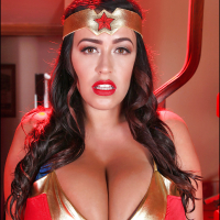 Fatty Leanne Crow uncovering her colossal melons with petite nipples