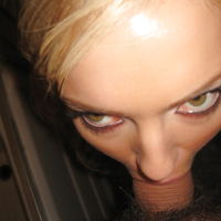 Blonde Ally Kay deepthroats cock in POV scenes and swallows
