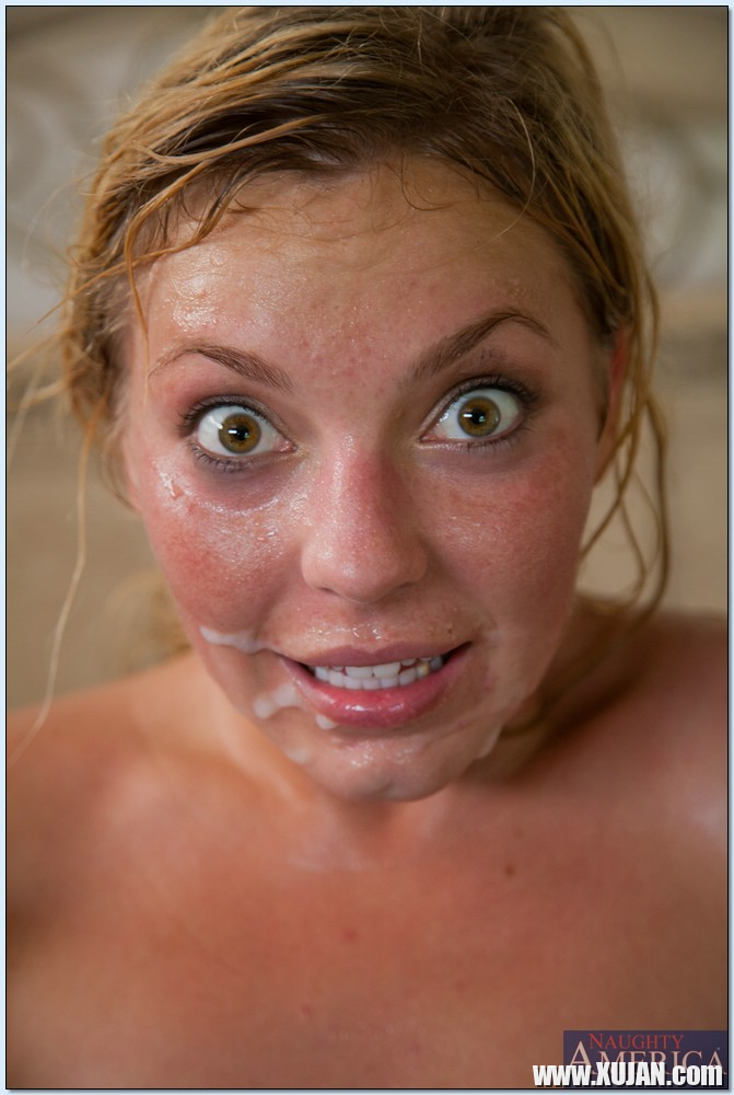 Nasty blonde with tiny tits Ally Kay gets a messy facial after fucking - Photo #1497651