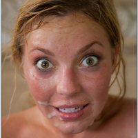 Nasty blonde with tiny tits Ally Kay gets a messy facial after fucking