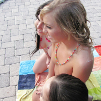 Teen cocksucker Ally Kay showing her tight pussy with girlfriends