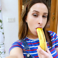 Brunette teen Ashley Adams bangs her stepbrother
