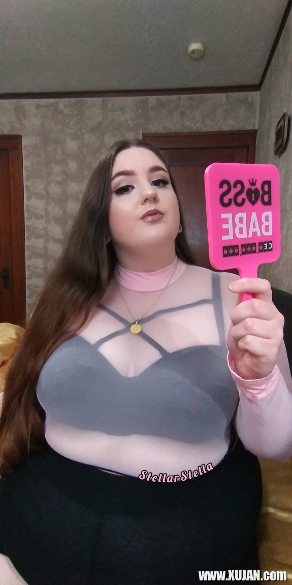 BBW SSBBW Stella Ambrose StellarStella in Pink Mesh Crop Top - Photo #1510403