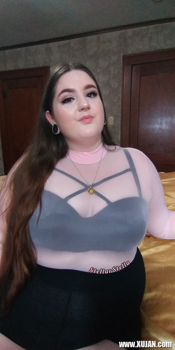 BBW SSBBW Stella Ambrose StellarStella in Pink Mesh Crop Top - Photo #1510404