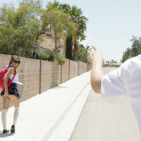 Schoolgirl Carmen Callaway gets covered in Cum
