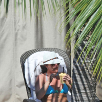 Britney Spears caught in blue bikini