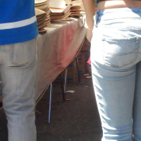 Nice girl in tight ass butt jeans for sure