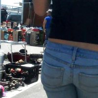 Nice girl in tight ass butt jeans for sure