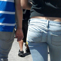 Nice girl in tight ass butt jeans for sure