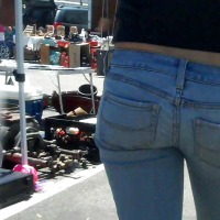 Nice girl in tight ass butt jeans for sure