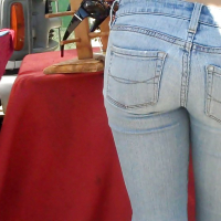 Nice girl in tight ass butt jeans for sure
