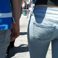 Nice girl in tight ass butt jeans for sure