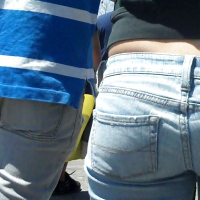 Nice girl in tight ass butt jeans for sure
