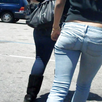 Nice girl in tight ass butt jeans for sure
