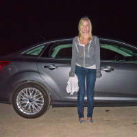 Blonde teen Kenze Thomas wants to have some fun at a beach after hours