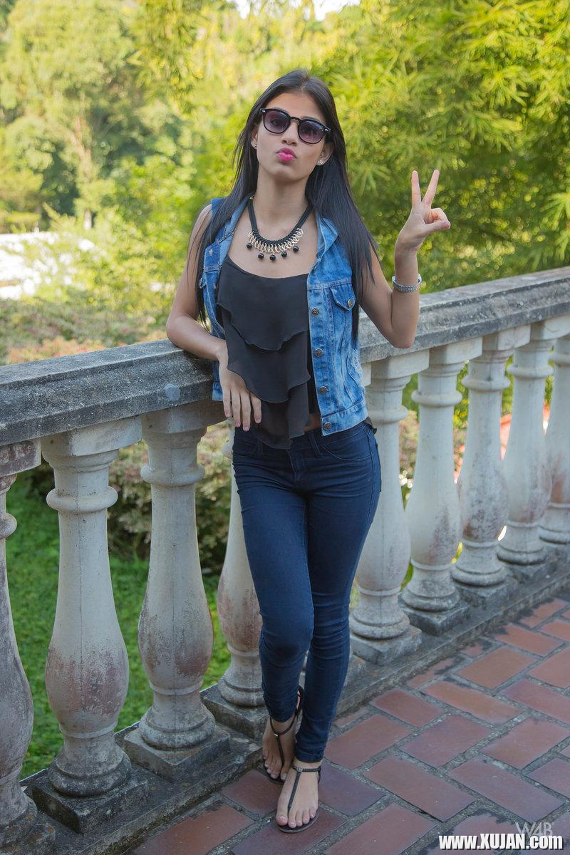 Pretty latina Denisse Gomez strips nude for you outside - Photo #1515506