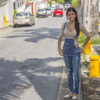 Latin hottie Denisse Gomez teases nonnude outside