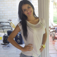 Latin teen Denise Gomez strips out of her string bikini for you