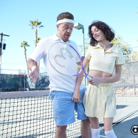 Hot tennis player Shrooms Q gets exposed by her coach Kyle Mason