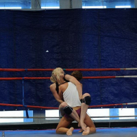 Angel Long and Chaty Heaven in lesbo fighting action