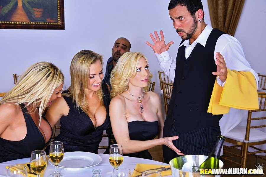 Tanya Tate and her girlfriends dominating a waiter - Photo #1557994