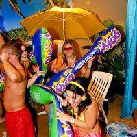 Cock hungry babes in bikinis going crazy at the hardcore sex party