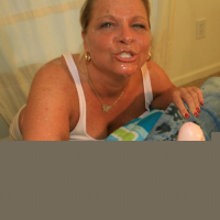 Lascivious blonde MILF gives a blowjob and gets bukkaked