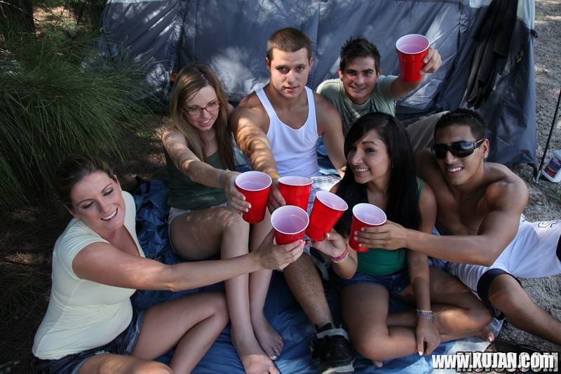 Three wild chicks has sex with some horny guys at a camping trip - Photo #1561642