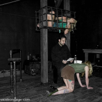 Samantha Sin and Sarah Jane Ceylon bound in dark dungeon