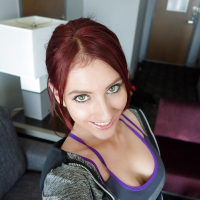 Big tit redhead Addison Ryder stripping off tight fitting yoga pants
