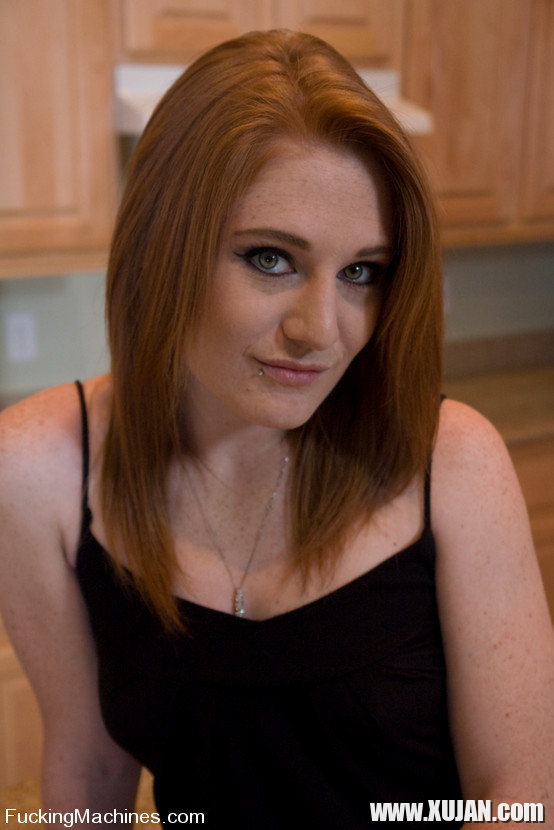 hot red head machine fucked in her own kitchen cums like mad - Photo #1573974