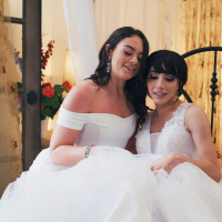 TS slut Ariel Demure bangs bridetobe Sophia Burns at Transfixed
