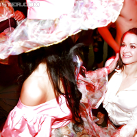 Sweet babes getting fucked hardcore at the wild drunk sex party