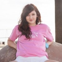Teen teasing at beach