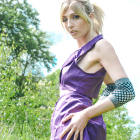 Kinky blonde babe Jessica Jensen playing around in a ninja outfit