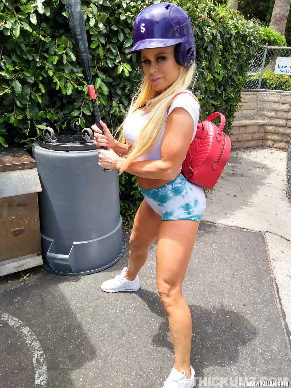 Hot blonde baseball player Nikki Delano getting down and dirty - Photo #1626630