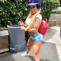 Hot blonde baseball player Nikki Delano getting down and dirty