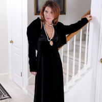 Sky Rodgers slips off her black Dress and Panties