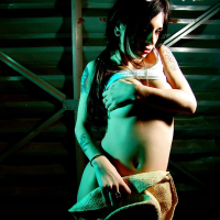Close up amateur posing scene features brunette babe Joanna Angel