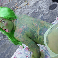 Tattooes cosplay girl Joanna Angel ass fucking and deepthroating outdoors