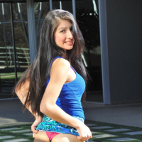 Megan is gorgeous in blue