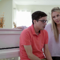 Hot blonde cougar Bunny Madison getting laid with younger dude