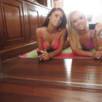 Lesbian teens Whitney Westgate and Alexis Monroe having sex on camera