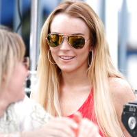 Lindsay Lohan on location for Ugly Betty in Queens